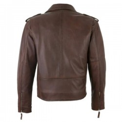 Brown Leather Jacket Moto