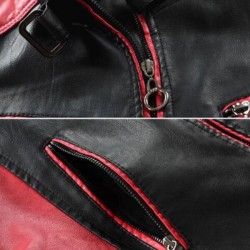 Red And Black Biker Leather Jacket