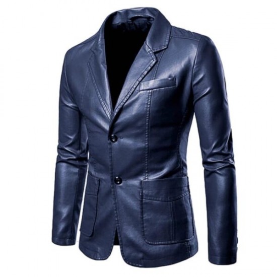 Leather Blazer Jacket Mens