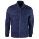 Blue Suede Bomber Jacket