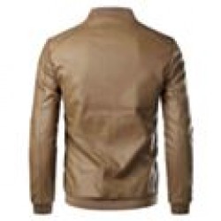 Brown Leather Bomber Jacket