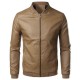 Brown Leather Bomber Jacket