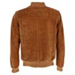 Brown Suede Bomber Jacket