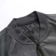 Grey And Black Bomber Leather Jacket