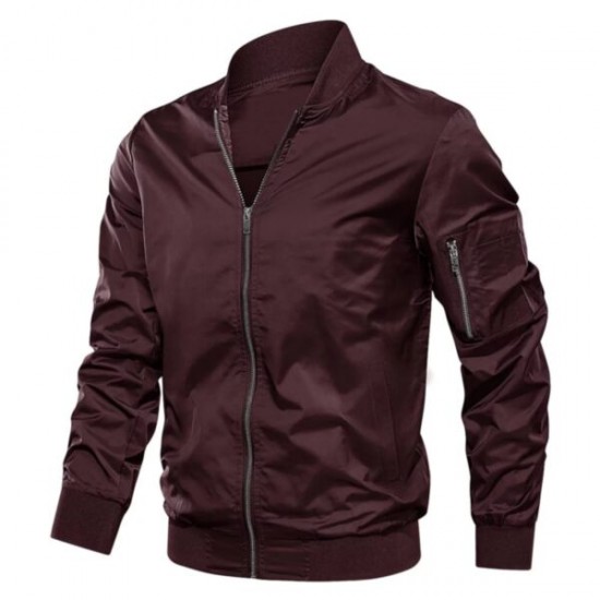 Maroon Bomber Jacket