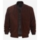 Men Suede Bomber Jacket