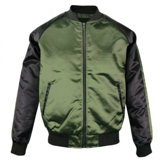 Satin Bomber Jacket Men