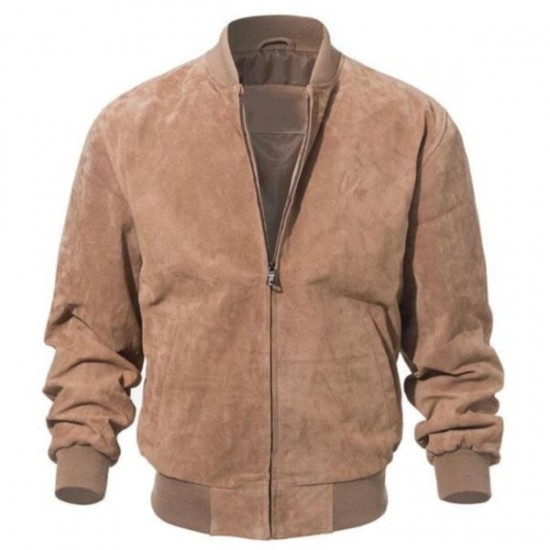 Suede Leather Bomber Jacket