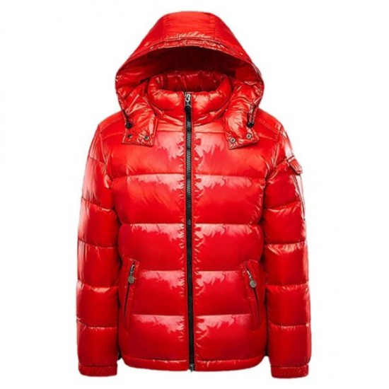 Glossy Red Puffer Jacket