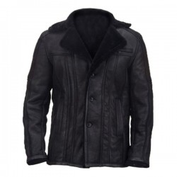 Black Leather Shearling Jacket