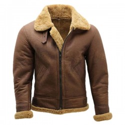 Brown Warm Shearling Jacket Mens