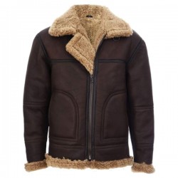 Brown Warm Shearling Leather Jacket