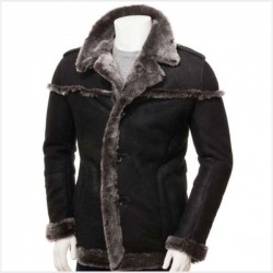 Suede Shearling Jacket Mens