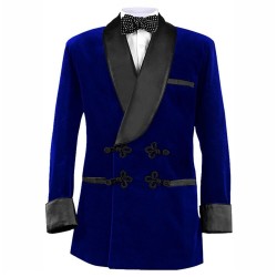 Royal Blue Smoking Jacket