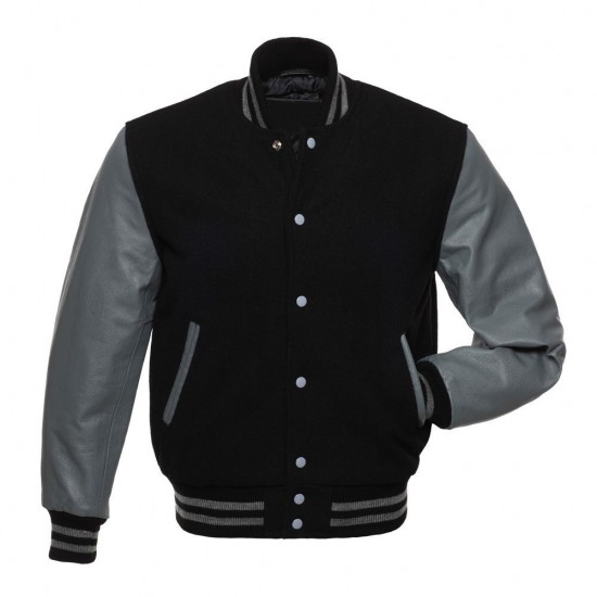 Black And Grey Varsity Jacket