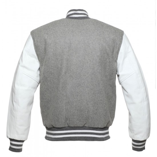 Grey and White Varsity Jacket